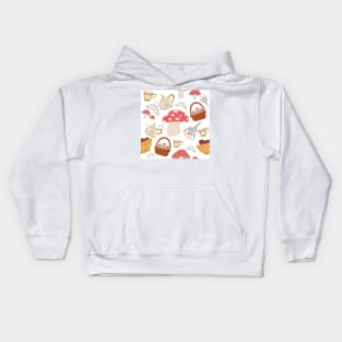 Mushroom Picnic Celebration Kids Hoodie